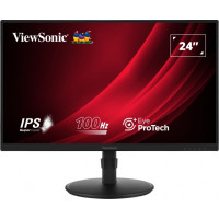 Viewsonic Monitor 23.8" VA2408-HDJ LED IPS FullHD - 100Hz - Respuesta 5ms -16:9 - VGA - HDMI - DisplayPort - Ajustable en Altura - Giratorio - Inclinable - VESA 100x100 - Color Negro