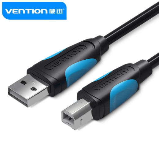 Vention Cable USB 2.0 Impresoras - Transmision 480 Mbps - Recubrimiento Aluminio y Trenza Metalica - Carcasa PVC - AWG 24+28 - Color Negro