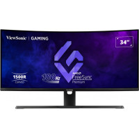 Viewsonic Monitor 34" VX3418-2KPC QHD - 144hz - Respuesta 1ms - 1500R Curve Monitor - 21:9 - Adaptive Sync - 2 HDMI - 2 DisplayPort - Altavoces - Ajustable en Altura - Color Negro