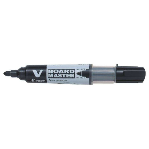 Pilot V-Board Master Begreen Rotulador para Pizarra Blanca - Punta Redonda 6mm - Trazo 2.3mm - 91% Plastico Reciclado - Recargable - Color Negro