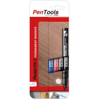 Pentel PenTools Pack de 4 Rotuladores Permanentes Industriales Pentel Pen N50S - Punta Conica Resistente y Duradera - Trazo 1mm - Resistente a Agua y Luz - Colores 2x Negro