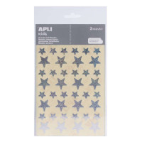 Apli Bolsa de Gomets Estrella - 12.5mm x 19.5mm - Holograficos con Adhesivo Permanente - 3 Hojas y 120 Gomets - Cumplen Normas EN-71 y FSC - Adhesivo Base Agua - Papeles ECF - Materiales 100% Reciclables