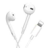 XO EP13 Auriculares con Microfono Lightning - Fuertes Graves - Boton de Control - Cable 1.2m - Color Blanco