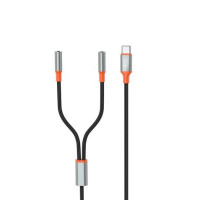 XO Divisor de Audio Estereo Bidireccional - Ideal para Usar 2 Auriculares a La Vez - Cable 1M - Color Negro