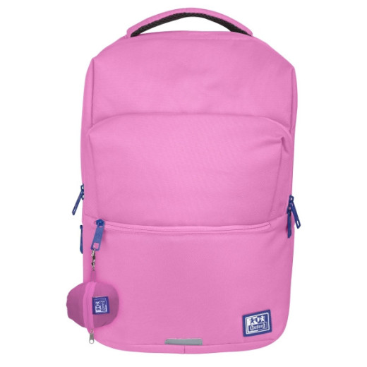Oxford B-Ready Mochila 28L - Tamaño 42x30x15cm - Bolsillo Acolchado - Asa Superior - Funda para Lluvia - Poliester Reciclado RPET - Color Rosa