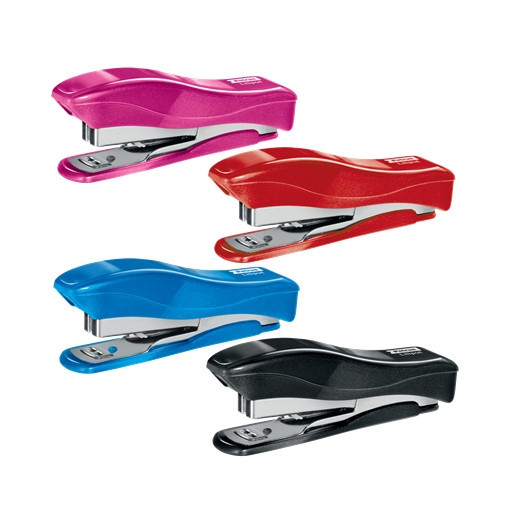 Petrus 200 Liliput WOW Grapadora + 1 Caja de 1.000 Grapas 23/6 - Hasta 12 Hojas - Grapas 23/6 - Grapado Cerrado y Clavado - Colores Surtidos