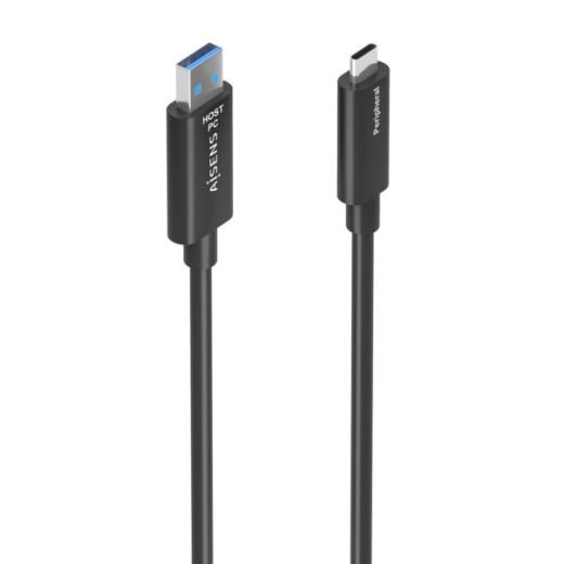 Aisens Cable USB3.2 GEN2x1 10GBPS AOC Solo Datos - USB-A a USB-C - 15m - Color Negro