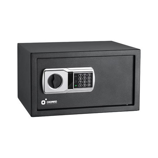 Cromad Caja Fuerte Electronica - Alto Nivel de Seguridad - De 3 a 8 Digitos - Bisagras Ocultas - Incluye Llave de Emergencia - 250x350x250mm