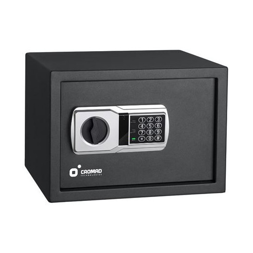 Cromad Caja Fuerte Electronica - Alto Nivel de Seguridad - De 3 a 8 Digitos - Bisagras Ocultas - Incluye Llave de Emergencia - 229x405x336mm