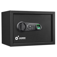 Cromad Caja Fuerte Electronica - Alto Nivel de Seguridad - De 4 a 8 Digitos - Huella Dactilar - Bisagras Ocultas - Incluye Llave de Emergencia - 250x350x250mm