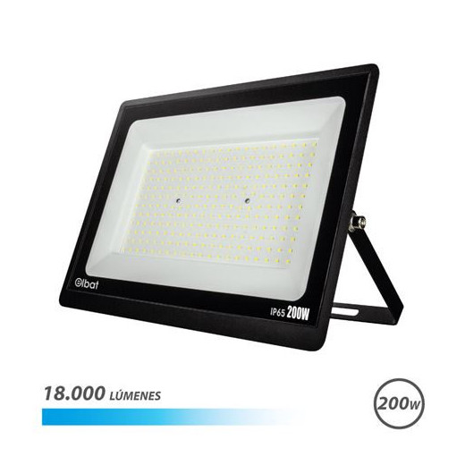 Elbat Foco LED Serie Super Slim 200W - 18000 Lumenes - 6500K Luz Fria - IP65 Para Uso en Exterior