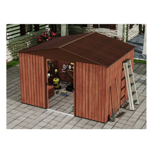 Sungarden Caseta de Metal - Puerta Corredera - 7.4M2 - Color Madera