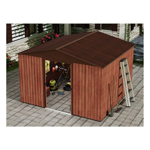 Sungarden Caseta de Metal - Puerta Corredera - 9.14M2 - Color Madera