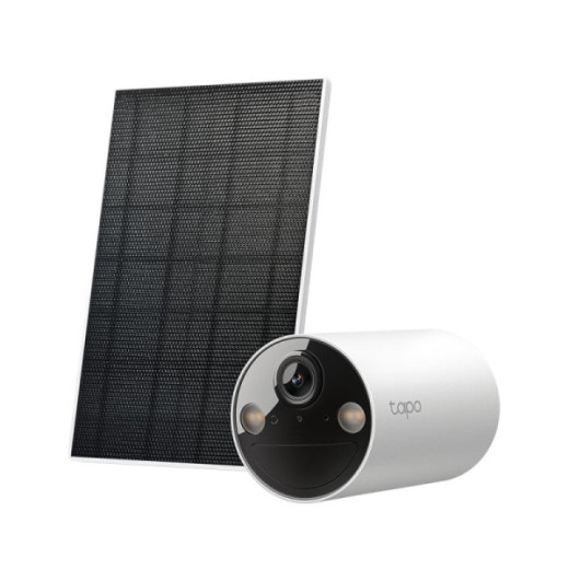 TP-Link TC82 Kit Camara de Seguridad IP WiFi  2K 3MP + Panel Solar Tapo A201 - Para Interior y Exterior - Vision Nocturna - Deteccion Mediante IA - Zona de Actividad Personalizable - Resistente al Agua y al Polvo IP65