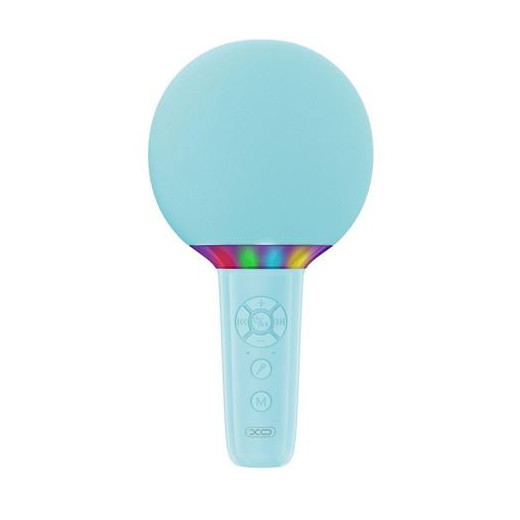 XO BE50 Microfono Inalambrico - Karaoke - 5W - Bluetooth 5.3 - Iluminacion LED - Autonomia Máxima 3h - Color Azul