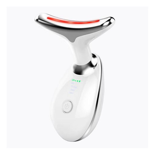 XO FG05 Masajeador de cuello y nuca - Vibracion hasta 7000/min - Micro Impulsos - 3 Modos de Masaje y Luminoterapia - Color Blanco