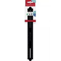 Faber-Castell Dots Regla Recta 30cm - Panel para Nombre - Escalas para Zurdos y Diestros - Color Negro