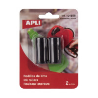 Apli Pack de 2 Recambios de Cartucho de Tinta para Etiquetadoras de Precios - Negro - Compatible con Apli 101418