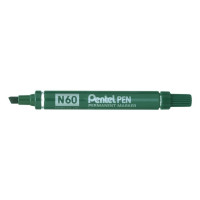 Pentel Pen N60 Rotulador Permanente - Punta Biselada Resistente y Duradera - Resistente a Agua y Luz - Color Verde