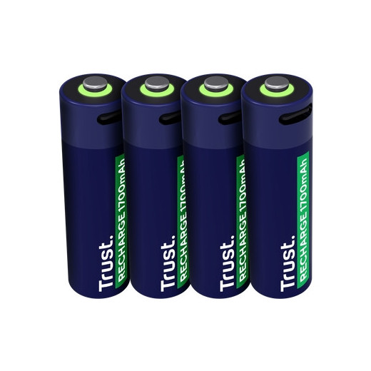 Trust Pack de 4 Pilas Recargables 1700 mAh AA