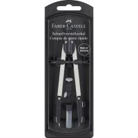 Faber-Castell Compas de Ajuste Rapido - Articulaciones en ambos Brazos - Accesorios de Recambio - Adaptador Universal