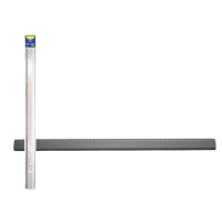 Bismark Regla Milimetrada 50cm - Fabricada en Aluminio - Con Bisel para las Lineas a Tinta - Color Aluminio