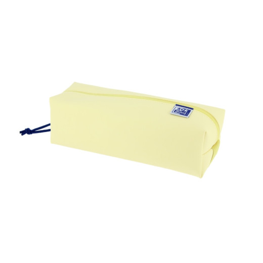 Oxford Live & Go Estuche Cuadrado Grande - Material Acolchado - Goma Elastica para unirlo al Cuaderno - Color Amarillo