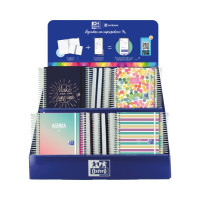 Oxford Impulso Expositor de 38 Agendas Escolares 25/26 Espiral - Incluye Agendas de Dia Pagina y Semana Vista - Diseños Surtidos