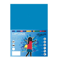 Fabrisa Pack de 50 Cartulinas 180 g/m² - Tamaño A4 - Color Azul Medio