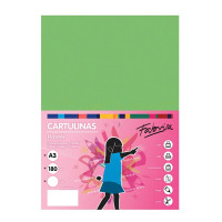 Fabrisa Pack de 25 Cartulinas 180 g/m² - Tamaño A3 - Color Verde