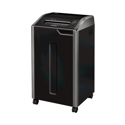 Fellowes 425HS Destructora de Papel Manual Corte Microparticulas P-7 Alta Seguridad - Destruye 10 Hojas a la Vez - Capacidad de la papelera 121L - Color Negro/Gris