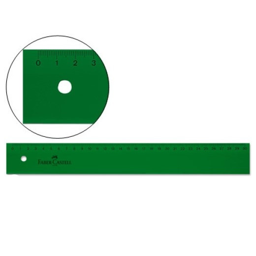Faber-Castell Regla Tecnica Recta 30cm - Color Verde Tranparente