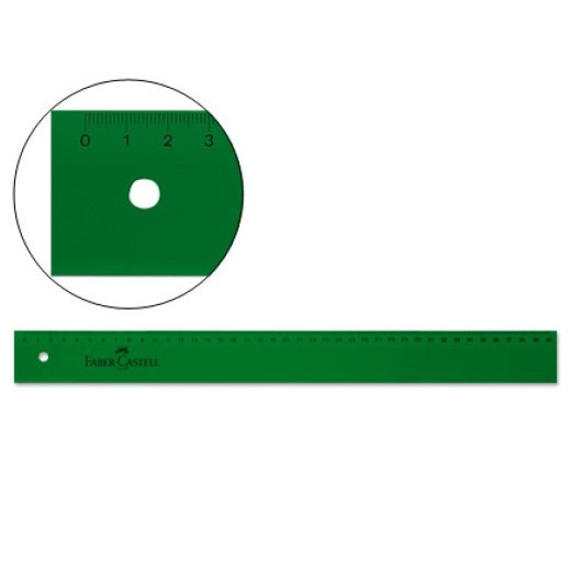 Faber-Castell Regla Tecnica Recta 40cm - Color Verde Tranparente