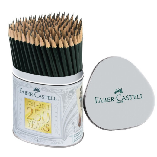 Faber-Castell Castell 9000 Bote de Metal con144 Lapices de Grafito HB - Mina Resistente a la Rotura - Ecologico