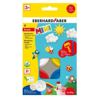 Eberhard Faber Mini Kids Pack con 4 Botes 50gr de Pasta de Modelar + 2 Herramientas - 90% Ingredientes Naturales - Facil de Lavar - Colores Blanco