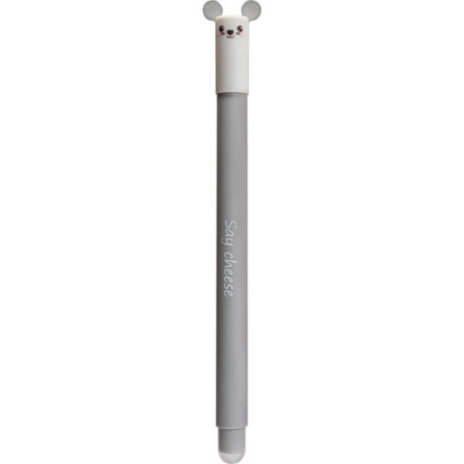 Eberhard Faber Animal Erase It! Boligrafo Borrable Tinta Gel Azul - Trazo 0.7mm - Tacto Soft - Diseño Raton