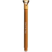 Eberhard Faber Animal Erase It! Boligrafo Borrable Tinta Gel Azul - Trazo 0.7mm - Tacto Soft - Diseño Perezoso