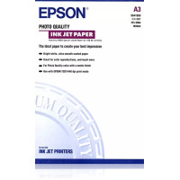Epson Photo Quality Ink-Jet Pack de 100 Hojas de Papel Fotografico A3 Especial Ink-Jet 102g/m² - Acabado Mate - Color Blanco