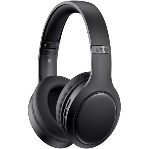 SPC Heron Studio Auriculares Bluetooth - Conexion Simultanea a Dos Dispositivos - 30 Horas de Reproduccion - Sincronizacion Automatica - Diseño Ajustable y Plegable - Botonera Multifuncion - Color Negro