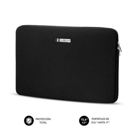 Subblim Funda Skin Neoprene para Ordenador Portatil - Medidas Exteriores 290x410x20Mm - Compatible con Macbook Pro 16 Pulgadas y Mas - Proteccion de Neopreno Grueso - Color Negro