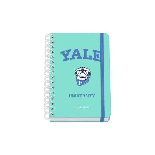 Dohe Yale Dog Agenda Escolar 25/26 Espiral Wire?o A5 - Semana Vista - Papel 80g/m2 - 4 Hojas de Pegatinas - Cubierta de Carton Plastificado - Cierre con Goma Elastica