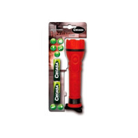 Cegasa Profesional Linterna de 3 Leds - Cuerpo de Goma Antideslizante - Resistente a Golpes y Humedad - Funciona con 2 Pilas LR6 (Incluidas)