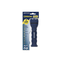 Jupiter Linterna de Luz Blanca 3 LED 50lm - Cuerpo de Goma - Resistencia IP44 - Funciona con 2 Pilas AA (Incluidas) - Color Azul