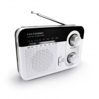 Metronic Radio Portatil AM/FM y Onda Larga - Colo blanco
