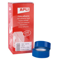 Apli Cinta Adhesiva Azul 19mm x 33m - Resistente al Agua y a la Intemperie - Facil de Cortar con las Manos - Ideal para Manualidades y Embalaje Azul