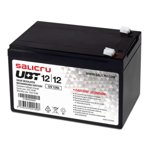 Salicru UBT 12/12 Bateria AGM Recargable de 12 Ah / 12 V - Color Negro