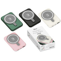 Umay Magnetic Powerbank Magnetica 5000mAh - Salidas USB e Inalambrica - Colores Surtidos Aleatorios