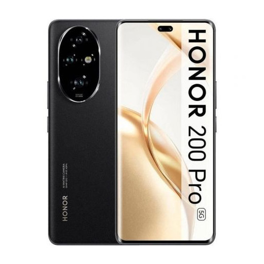 Honor 200 Pro 5G Smartphone Pantalla AMOLED 6.78" - 12GB - 512GB - Camara Principal 50MP - Bateria 5200mAh - Admite Carga de 100W - Color Negro