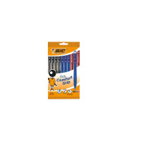 Bic Bu3 Pack de 10 Boligrafos Retractiles - Punta Media de 1mm - Trazo 0.32mm - Grip de Goma - Escritura mas Fluida - Colores Surtidos