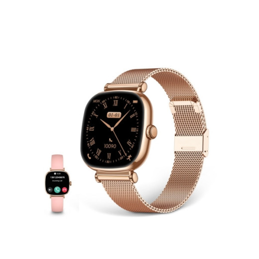 Ksix Iria Reloj Smartwatch Pantalla 1.7" AMOLED - Autonomia hasta 4 dias - Resistencia al Agua IP68 - Color Rosa